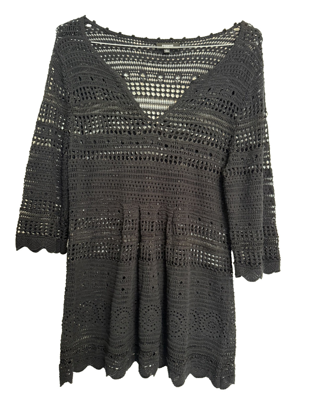 Crochet Tunic L Cotton Blend Whimsigoth Beachy Vacation Witchy Premise Studio